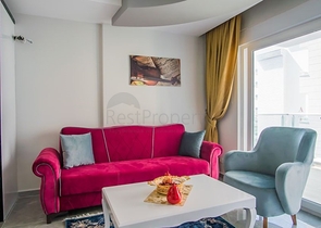 طابق مرتفع - شقة 1+1 - مفروشة - قريبة من البحر - في مهموتلار / الانيا 