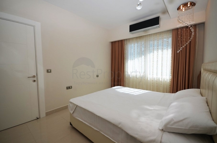 اطلالة بحر - شقة ضمن مجمع فاخر يضم كافة الخدمات - تصميم 1+1 - في مهموتلار / الانيا 