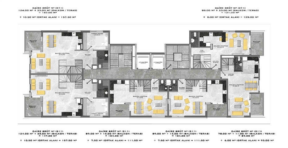 ادفع 30% - وقسط باقي المبلغ بدون فوائد - شقق قيد الانشاء في مهموتلار / الانيا 