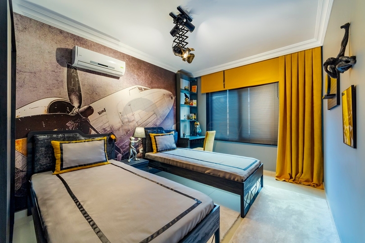 طابق مرتفع - شقة غرفتين وصالة - مفروشة - في مهموتلار / الانيا 