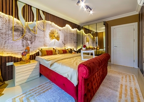 طابق مرتفع - شقة غرفتين وصالة - مفروشة - في مهموتلار / الانيا 