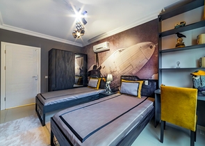 طابق مرتفع - شقة غرفتين وصالة - مفروشة - في مهموتلار / الانيا 