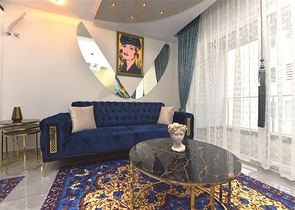 شقة غرفة وصالة -طابق مرتفع - اثاث جديد - في مهموتلار / الانيا 