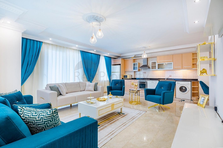 طابق مرتفع - شقة مؤثثة - تصميم 1+2 - في مهوتلار / الانيا 