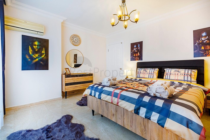 طابق مرتفع - شقة مؤثثة - تصميم 1+2 - في مهوتلار / الانيا 