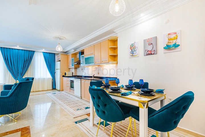 طابق مرتفع - شقة مؤثثة - تصميم 1+2 - في مهوتلار / الانيا 