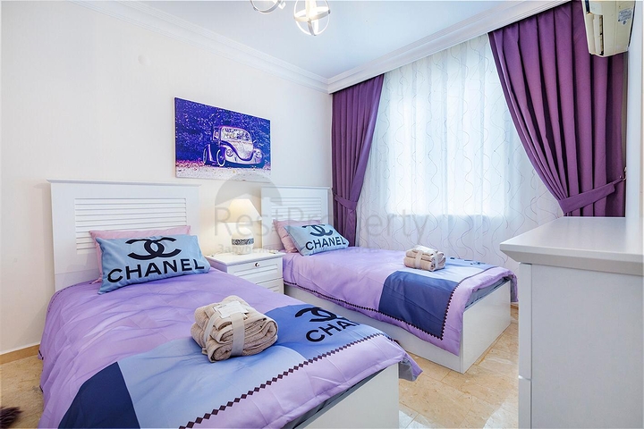 طابق مرتفع - شقة مؤثثة - تصميم 1+2 - في مهوتلار / الانيا 