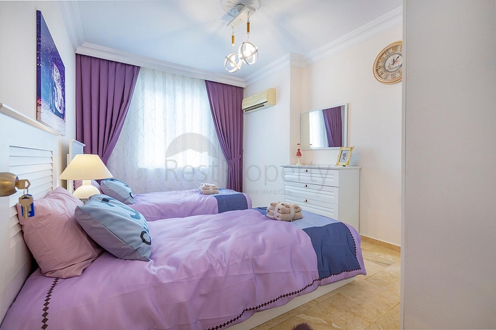 طابق مرتفع - شقة مؤثثة - تصميم 1+2 - في مهوتلار / الانيا 