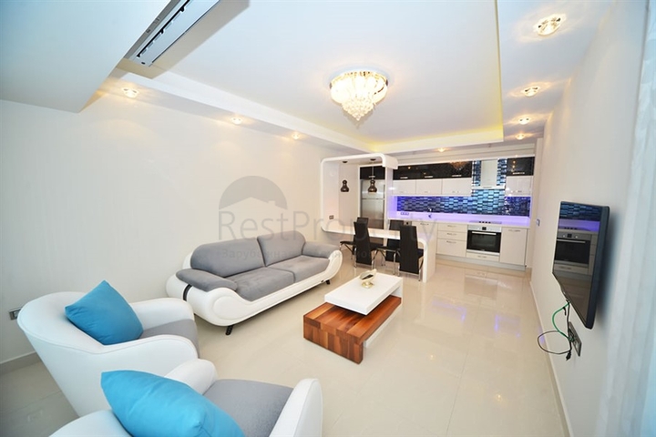 مجمع فاخر يضم شاطئ خاص  - شقة 2 غرفة وصالة - مؤثثة -في مهموتلار / الانيا 