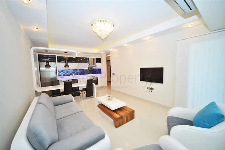 مجمع فاخر يضم شاطئ خاص  - شقة 2 غرفة وصالة - مؤثثة -في مهموتلار / الانيا 