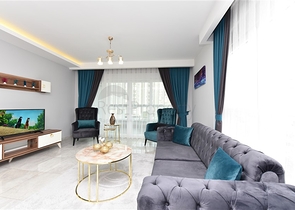 شقة غرفة وصالة - واسعة نسبيا - مفروشة وضمن مجمع حديث - في مهموتلار / الانيا 