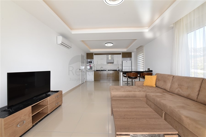 طابق مرتفع - اطلالة جبلية رائعة - شقة 1+1 - ضمن مجمع يضم كافة الخدمات - مهموتلار / الانيا 