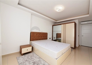 طابق مرتفع - اطلالة جبلية رائعة - شقة 1+1 - ضمن مجمع يضم كافة الخدمات - مهموتلار / الانيا 