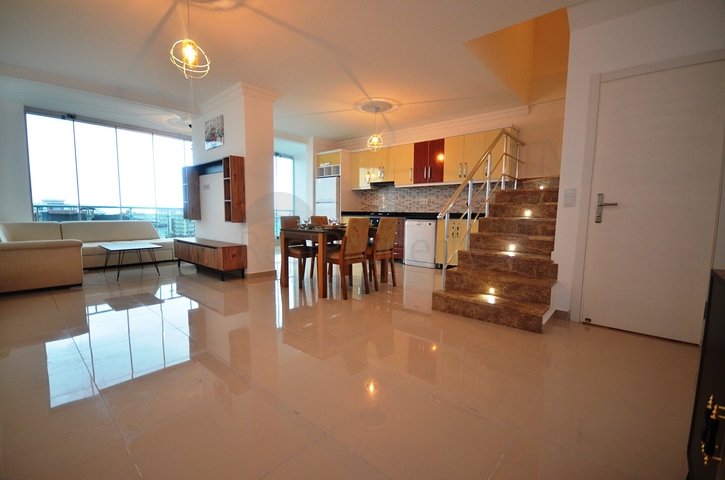 بسعر مناسب - دوبلكس 2 غرفة وصالة -اطلالة بحر - في مهموتلار / الانيا 