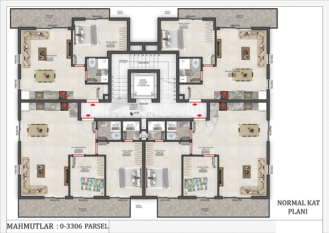 شقق بالاقساط - ضمن مجمع سكني قيد الانشاء - في منطقة حيوية - مهموتلار / الانيا 