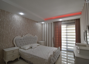 ضمن مجمع 5 نجوم - شقة غرفتين وصالة - مفروشة - في منطقة جيكجلي المركزية / الانيا 