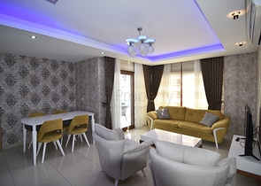 ضمن مجمع 5 نجوم - شقة غرفتين وصالة - مفروشة - في منطقة جيكجلي المركزية / الانيا 