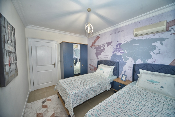 شقة انيقة - على مسافة 100م من البحر - تصميم 2 غرفة وصالة - في مهموتلار / الانيا