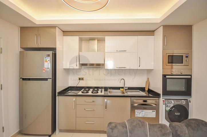 طابق مرتفع - شقة مؤثثة - غرفة وصالة - في مهموتلار / الانيا 