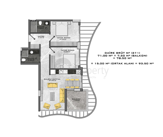 باطلالة بحرية - مجمع سكني مميز - قيد الانشاء - في كارجي جاك / الانيا 