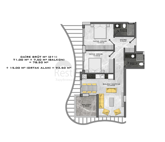 باطلالة بحرية - مجمع سكني مميز - قيد الانشاء - في كارجي جاك / الانيا 