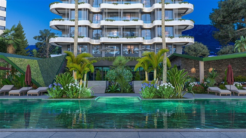 باطلالة بحرية - مجمع سكني مميز - قيد الانشاء - في كارجي جاك / الانيا 