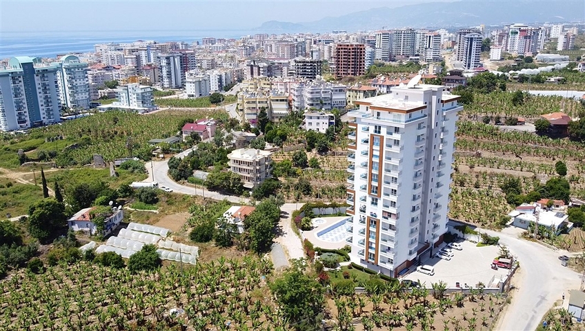 طابق مرتفع -اطلالة بحر - شقة غرفة وصالة -مفروشة وضمن مجمع سكني / مهموتلار / الانيا 