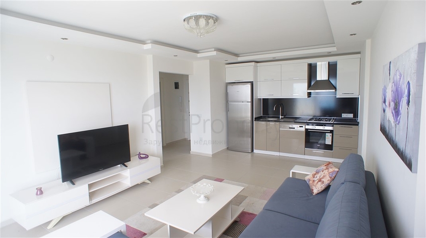 طابق مرتفع -اطلالة بحر - شقة غرفة وصالة -مفروشة وضمن مجمع سكني / مهموتلار / الانيا 