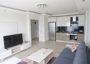 طابق مرتفع -اطلالة بحر - شقة غرفة وصالة -مفروشة وضمن مجمع سكني / مهموتلار / الانيا 