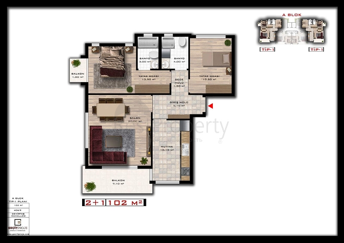 اطلالة بحرية - مناسب كمنزل للعطلات - مجمع قيد الانشاء في ديمرتاش  / شرق الانيا 