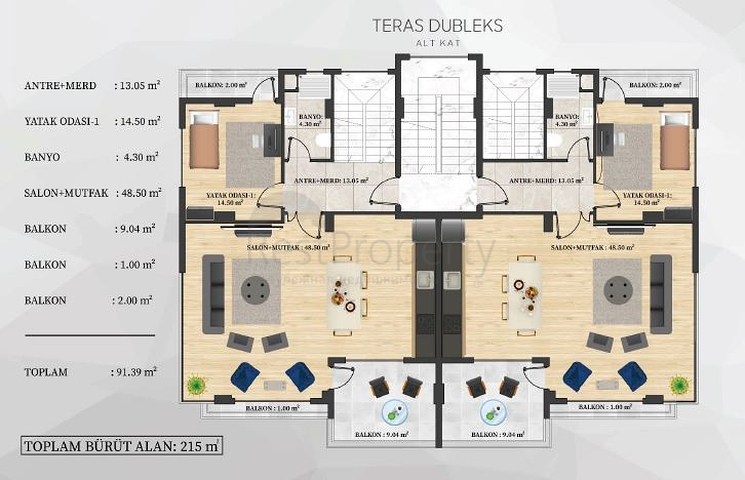 اطلالة بحر وقلعة -  شقق دوبلكس واسعة ضمن مجمع فاخر - مركز الانيا 