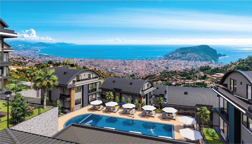 اطلالة بحر وقلعة -  شقق دوبلكس واسعة ضمن مجمع فاخر - مركز الانيا 