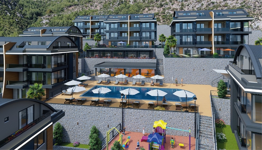 اطلالة بحر وقلعة -  شقق دوبلكس واسعة ضمن مجمع فاخر - مركز الانيا 