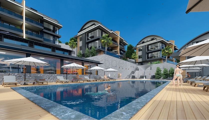 اطلالة بحر وقلعة -  شقق دوبلكس واسعة ضمن مجمع فاخر - مركز الانيا 