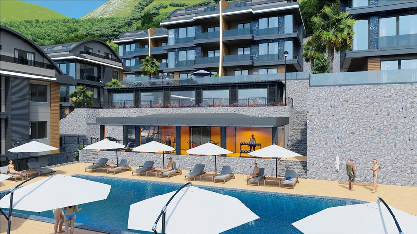 اطلالة بحر وقلعة -  شقق دوبلكس واسعة ضمن مجمع فاخر - مركز الانيا 