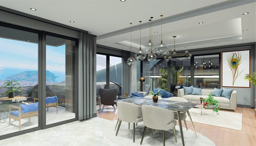 اطلالة بحر وقلعة -  شقق دوبلكس واسعة ضمن مجمع فاخر - مركز الانيا 