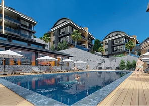 اطلالة بحر وقلعة -  شقق دوبلكس واسعة ضمن مجمع فاخر - مركز الانيا 