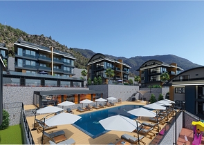 اطلالة بحر وقلعة -  شقق دوبلكس واسعة ضمن مجمع فاخر - مركز الانيا 