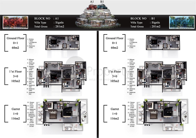 فلل للبيع بالاقساط في الانيا - مجمع قيد الانشاء -في كارجيجاك / الانيا 