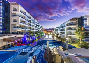 اطلالة بحر - دوبلكس 2 غرفة وصالة ضمن مجمع فاخر في كاستل / الانيا 