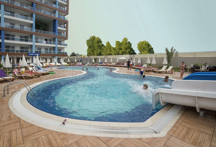 اطلالة بحر -شقة غرفة وصالة ضمن مجمع فاخر في جيكجلي / الانيا 