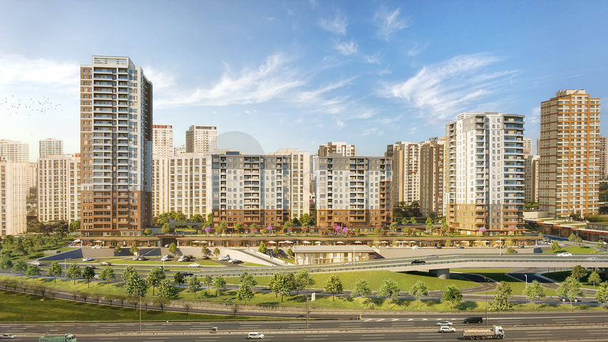 مجمع في اسطنبول مع تقاطع مواصلات مثالي