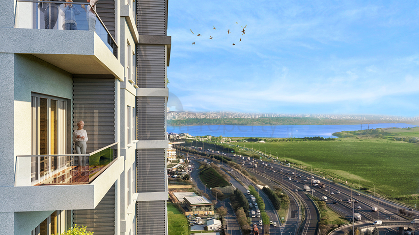 مجمع في اسطنبول مع تقاطع مواصلات مثالي