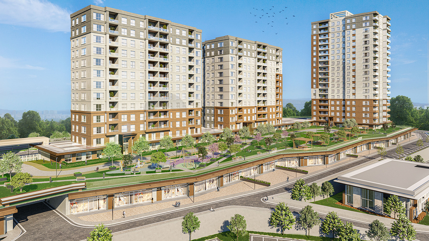 مجمع في اسطنبول مع تقاطع مواصلات مثالي