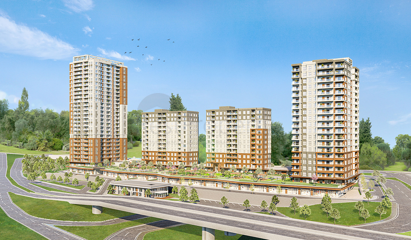 مجمع في اسطنبول مع تقاطع مواصلات مثالي