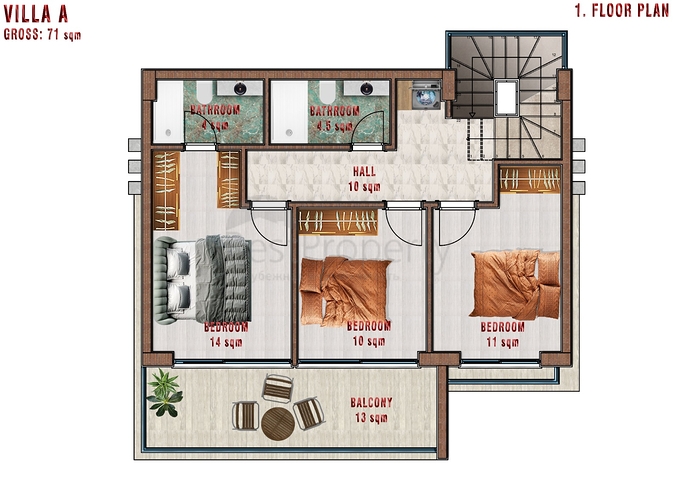 فلل للبيع في الانيا - اطلالة بحر وقلعة - بالاقساط حتى تاريخ التسليم - مركز الانيا 