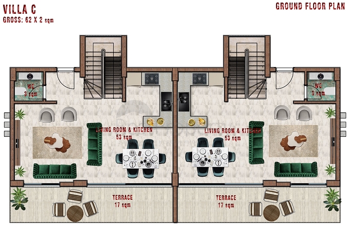 فلل للبيع في الانيا - اطلالة بحر وقلعة - بالاقساط حتى تاريخ التسليم - مركز الانيا 