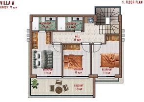 فلل للبيع في الانيا - اطلالة بحر وقلعة - بالاقساط حتى تاريخ التسليم - مركز الانيا 
