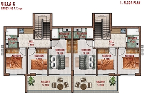 فلل للبيع في الانيا - اطلالة بحر وقلعة - بالاقساط حتى تاريخ التسليم - مركز الانيا 