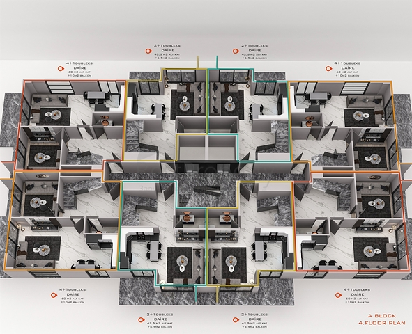 شقق للبيع بالاقساط في الانيا - مجمع قيد الانشاء في منطقة اوبا 
